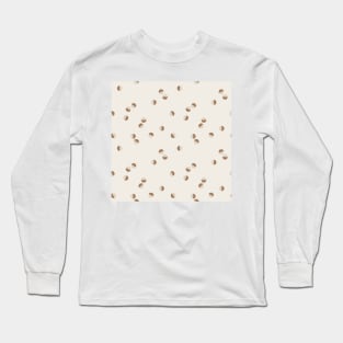 Scattered Dots Minimalist Geometric Pattern - Sand Long Sleeve T-Shirt